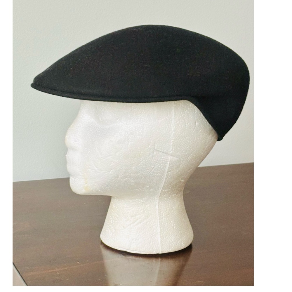 Scala Classic Black Flat Newsboy Cap 100% Wool Excellent Condition/